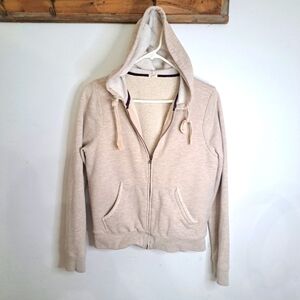J crew womens M hoodie sweatshirt cream colored with pockets